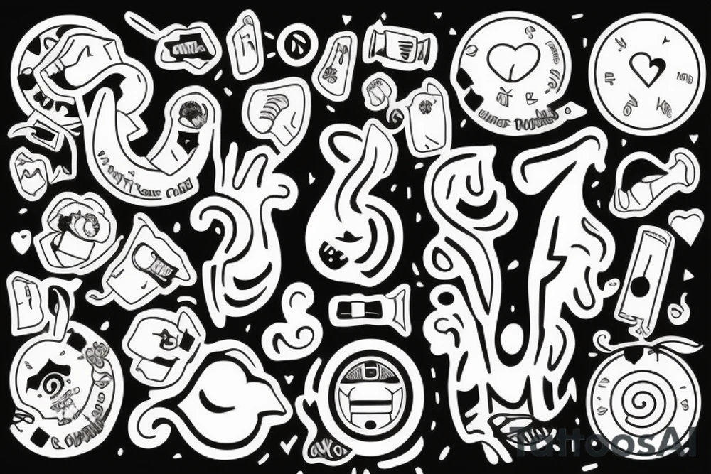 single sticker with battery tattoo idea