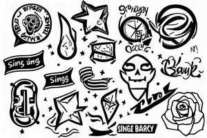 single sticker with battery tattoo idea
