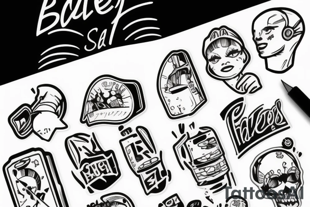 battery single sticker tattoo idea