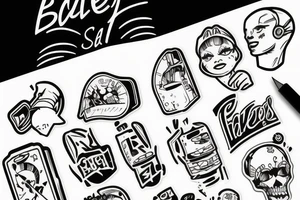 battery single sticker tattoo idea