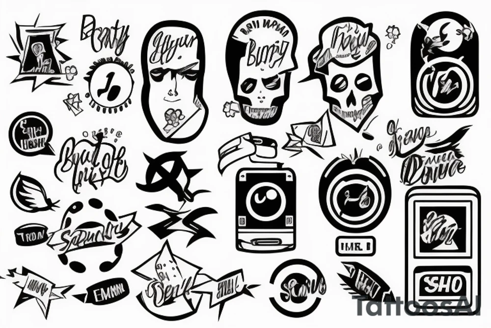 battery single sticker tattoo idea