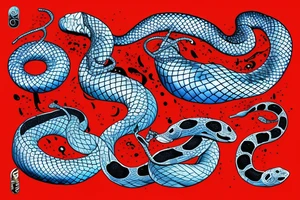 Elements fire earth air water symbolized as scales inside snake tattoo idea