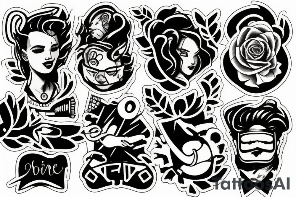 battery single sticker tattoo idea