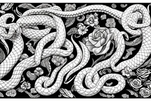 Floral 
snake tattoo idea