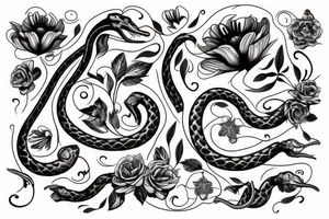 Floral 
snake tattoo idea