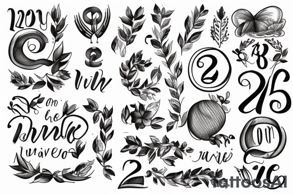 twenty fifth written in cursive tattoo idea