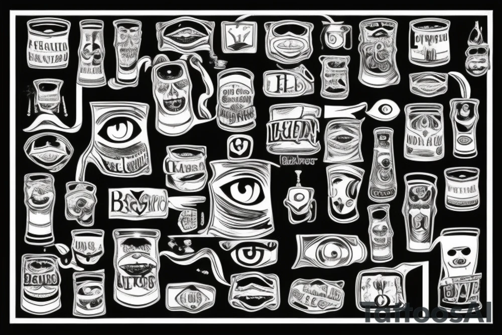 keg of beer with eye tattoo idea