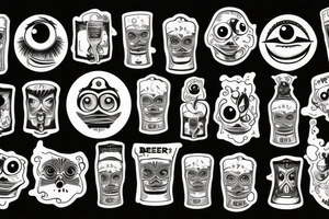 keg of beer with eye tattoo idea