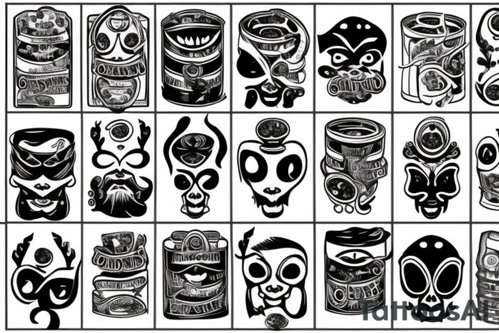 keg of beer and eye tattoo idea