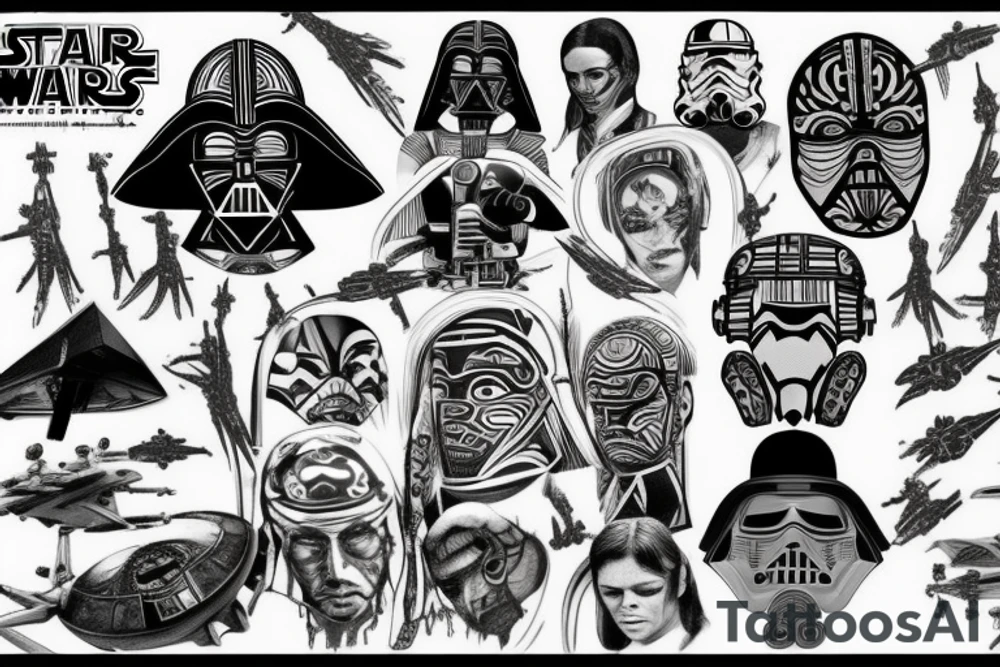 Maori and Star Wars mix tattoo idea