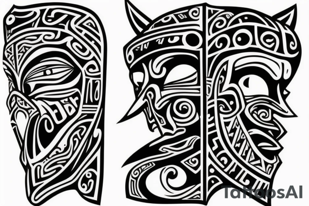 Maori and Star Wars mix on the hole arm tattoo idea