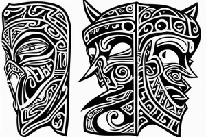Maori and Star Wars mix on the hole arm tattoo idea