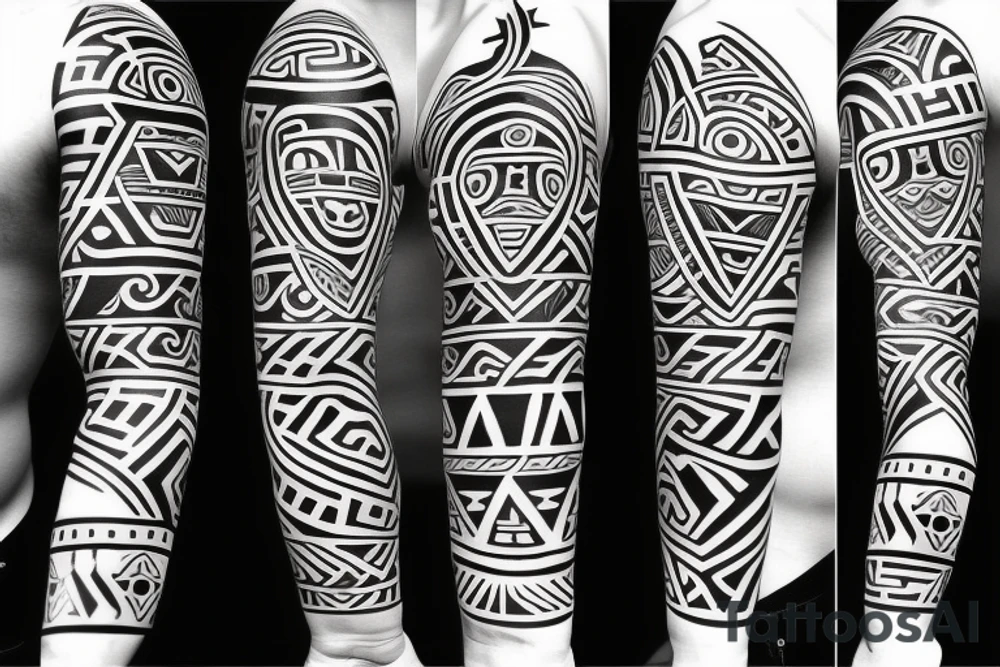 Maori and Star Wars mix on the hole arm tattoo idea