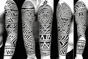 Maori and Star Wars mix on the hole arm tattoo idea