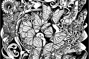 butterfly with the wrld is yours under it and a 999 under the phrase tattoo idea