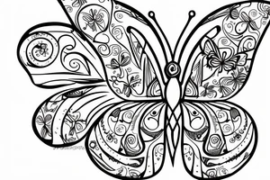 a single butterfly with the phrases the wrld is yours and 999 under it tattoo idea