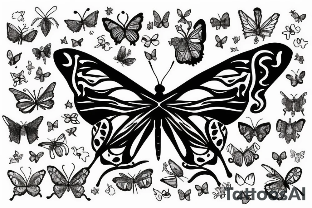 a single butterfly with the phrases the wrld is yours and 999 under it tattoo idea