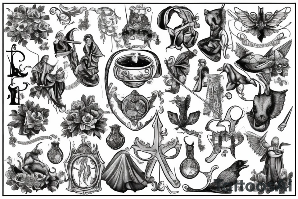 medieval scene tattoo idea