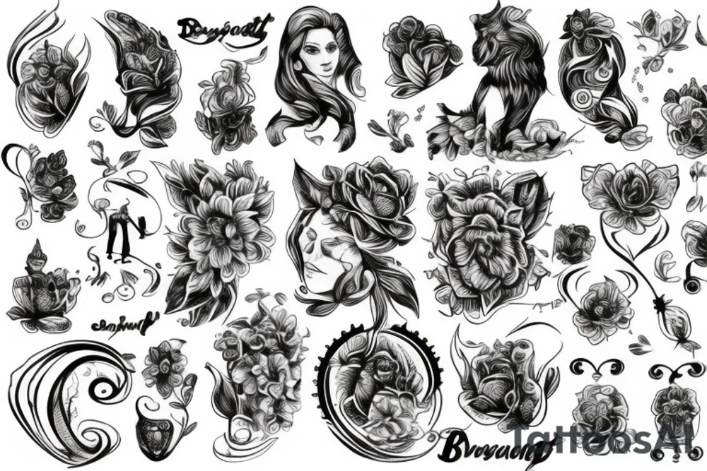 Лев с бородой tattoo idea
