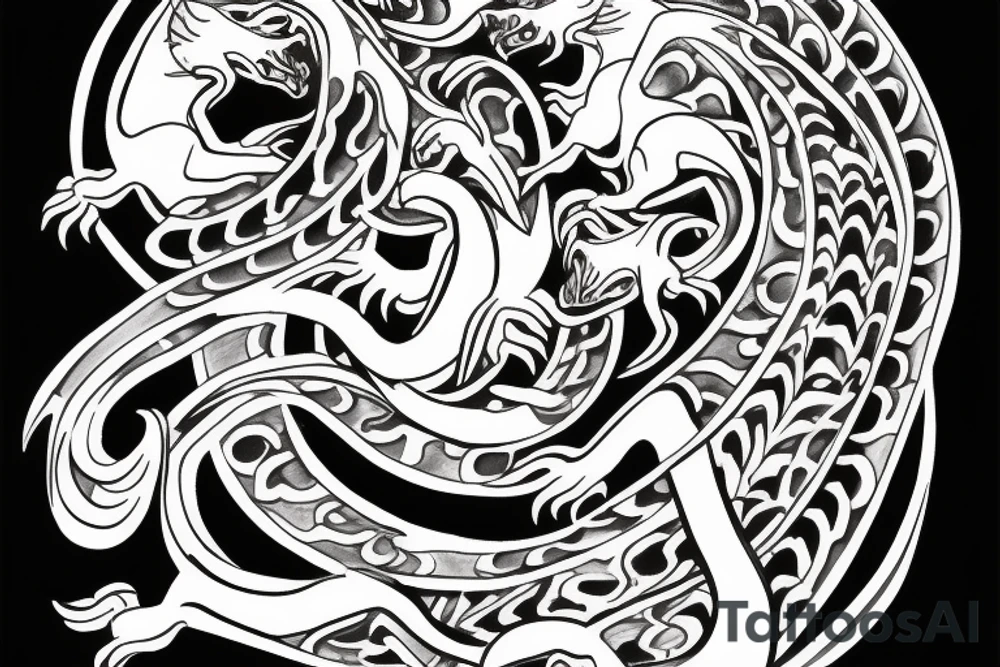 Gemini double dragon tattoo idea