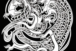 Gemini double dragon tattoo idea