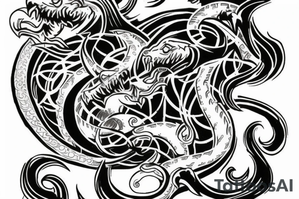 Gemini double dragon tattoo idea