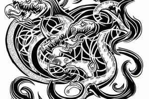 Gemini double dragon tattoo idea