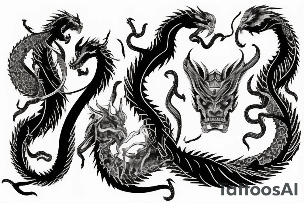 Gemini double dragon tattoo idea