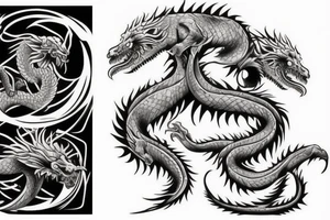 Gemini double dragon tattoo idea