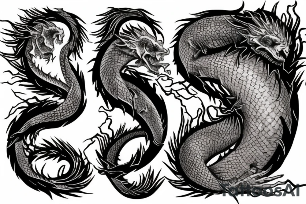 Gemini double dragon tattoo idea