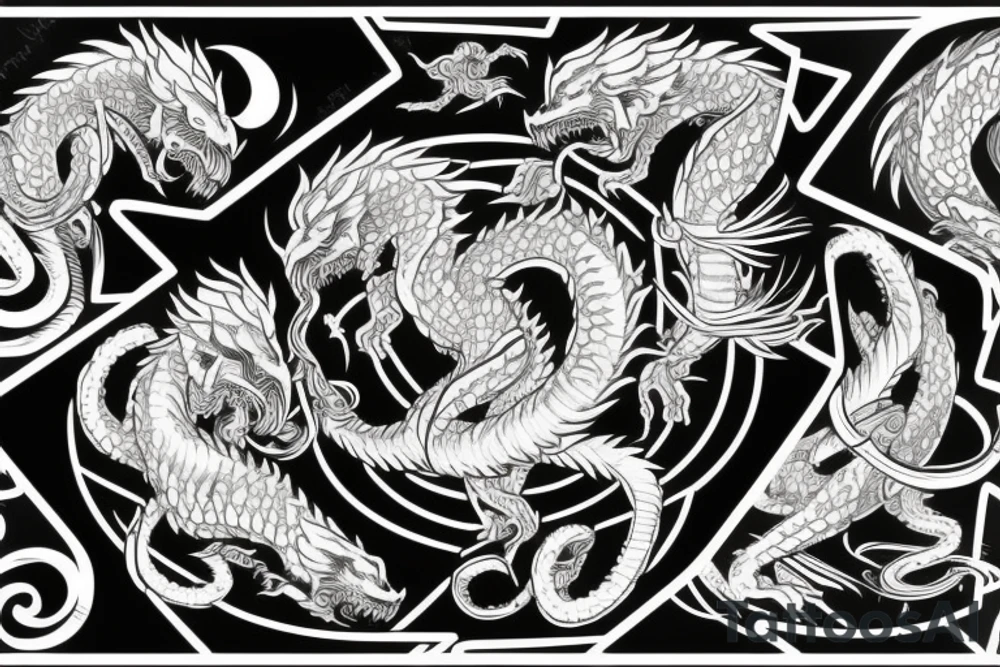 Gemini double dragon tattoo idea