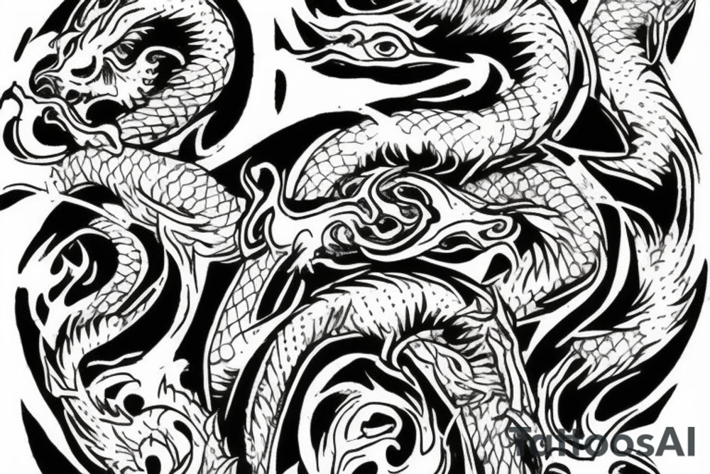 Gemini double dragon tattoo idea