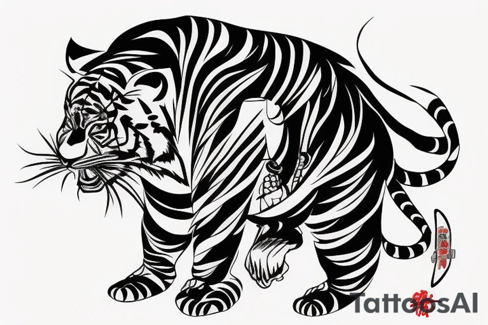 Japanese samurai
With a tiger tattoo idea