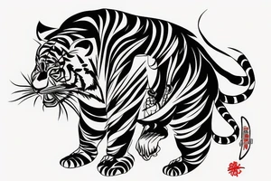 Japanese samurai
With a tiger tattoo idea