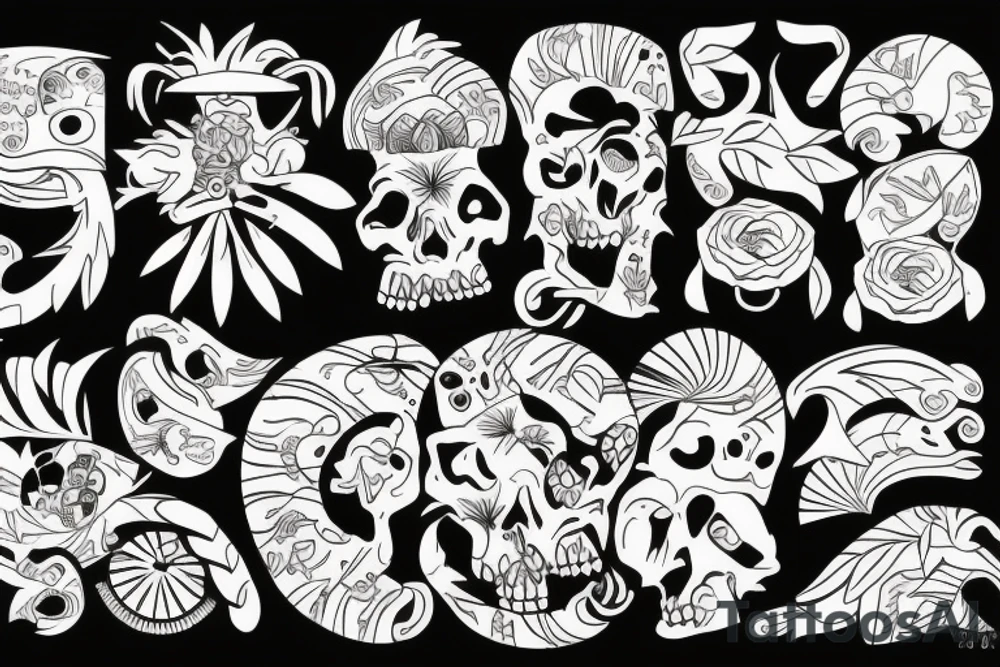 Couple on tropical island tattoo idea