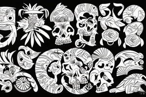 Couple on tropical island tattoo idea