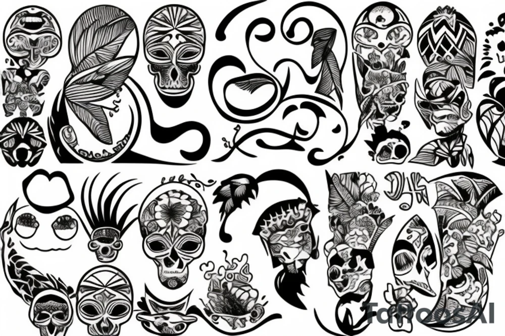 Couple on tropical island tattoo idea
