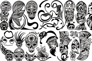 Couple on tropical island tattoo idea