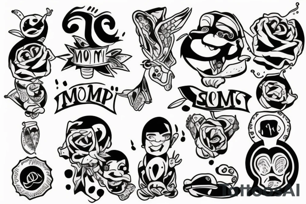 mom with 2 sons tattoo idea