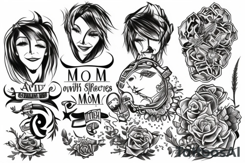 mom with 2 sons tattoo idea