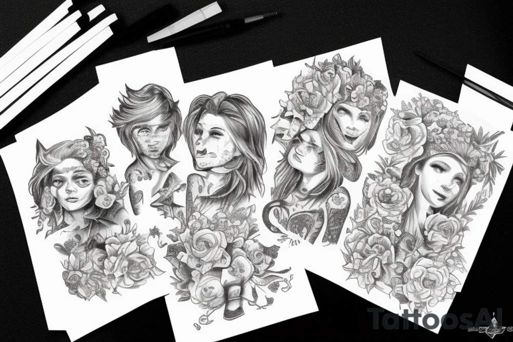 mom with 2 sons tattoo idea