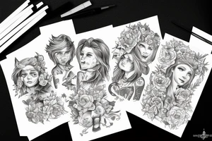 mom with 2 sons tattoo idea