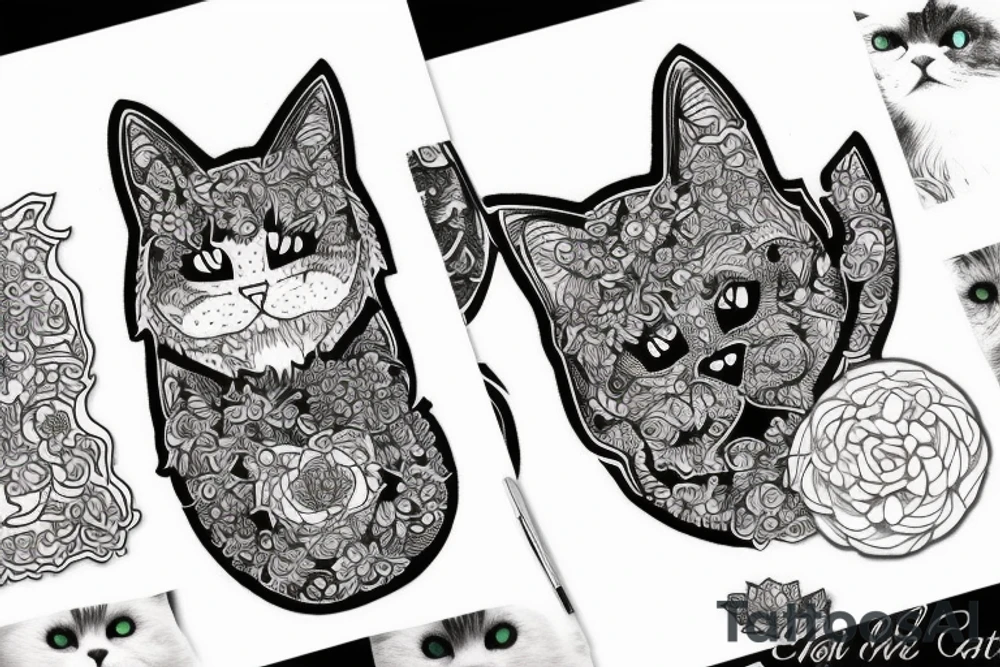 Ghost cat tattoo idea