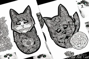 Ghost cat tattoo idea