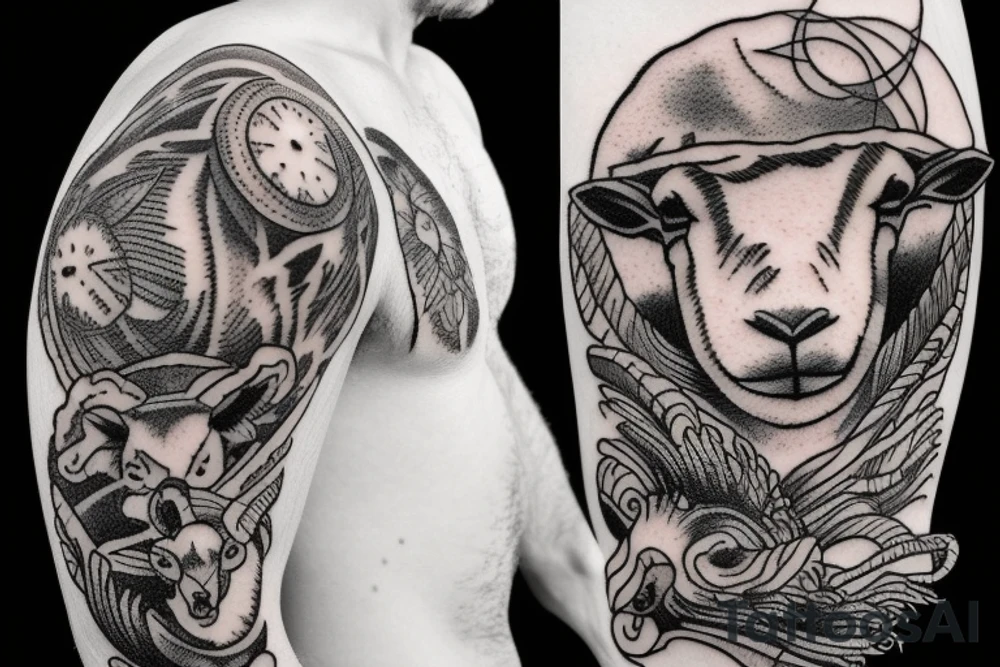 old sheep in the sea tattoo idea