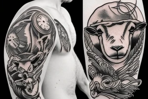 old sheep in the sea tattoo idea