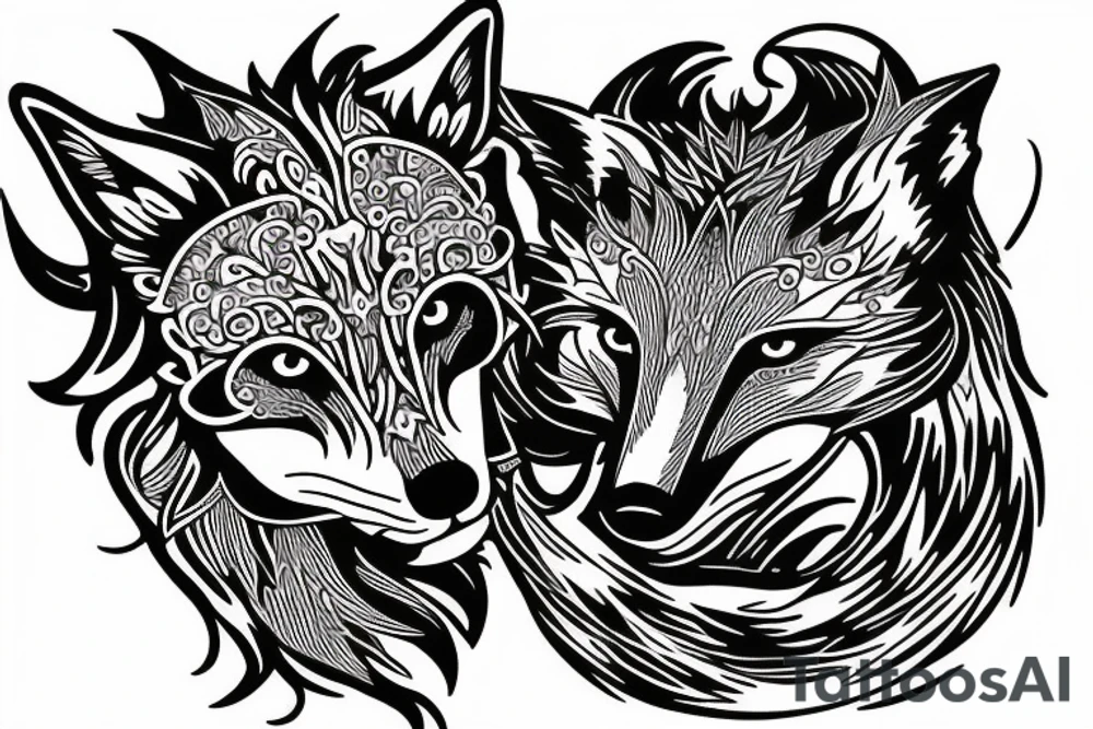 Ghost fox tattoo idea