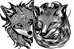 Ghost fox tattoo idea