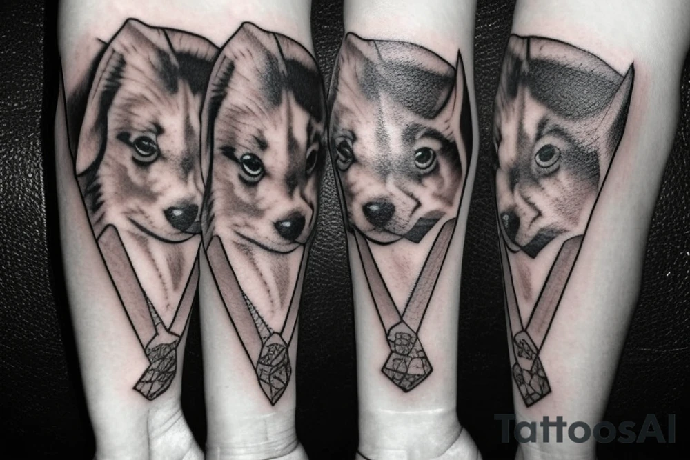 Dog with a pizza tattoo idea