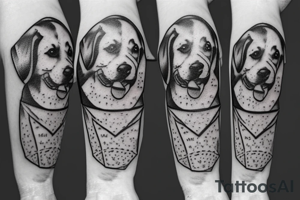 Dog with a pizza tattoo idea